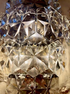 Kinkeldey Wall Lighting Glass Cut with chrome Structure, Austria, 1970