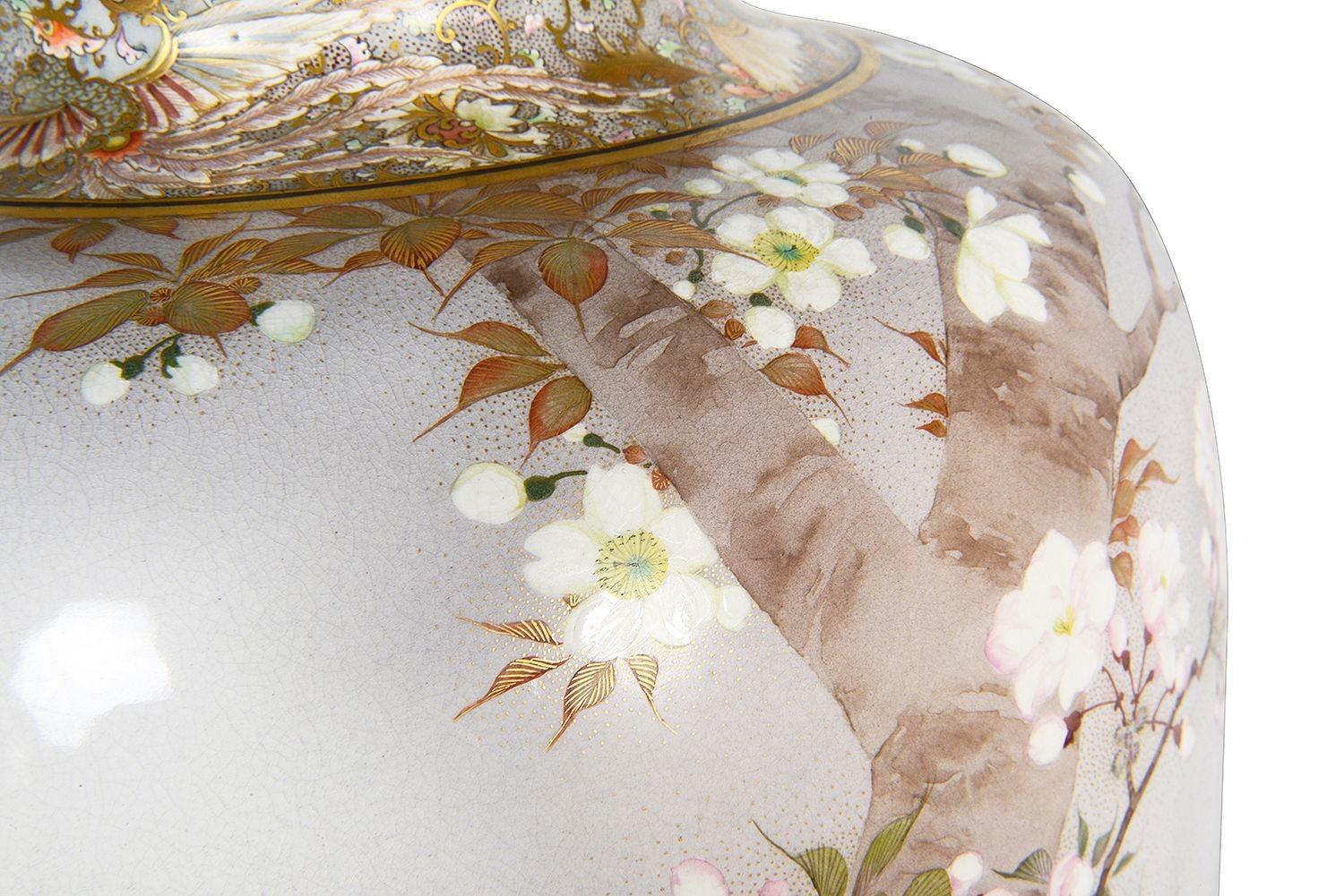 Hand-Painted Kinkozan Satsuma vase.