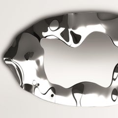 Kinky Oval Mirror in Fused Mirror Glass