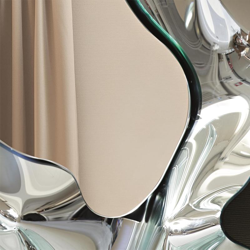 Espejo cuadrado Kinky de cristal de espejo fundido Italiano en venta