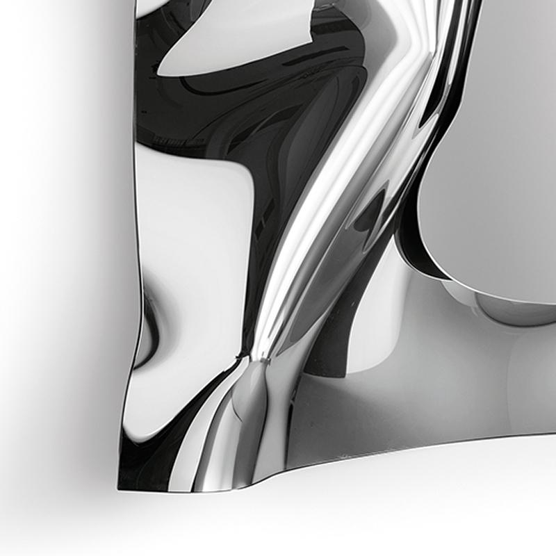 Italian Kinky Rectangular Mirror in Fused Mirror Glass For Sale