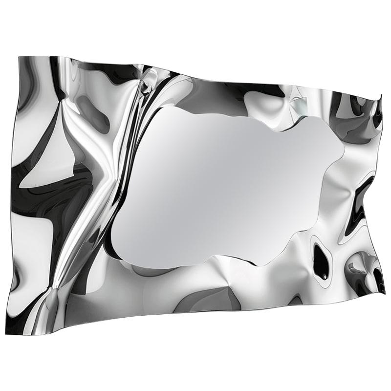 Kinky Rectangular Mirror in Fused Mirror Glass