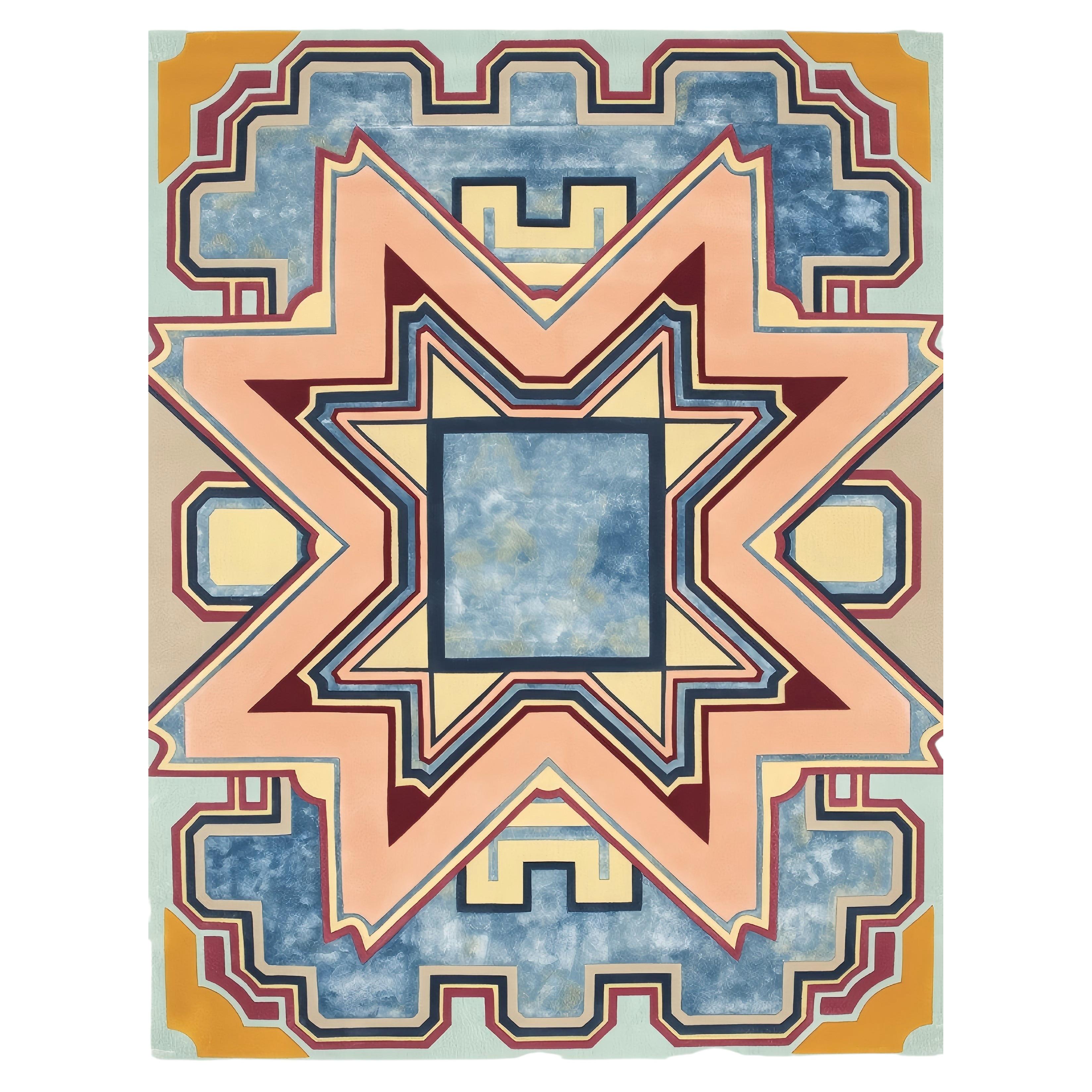 KINOONI DIALOGUES BWAWA MARCEL VAN DOORN BWAWA#3 10×13 ft hand-tufted Wool Rug For Sale
