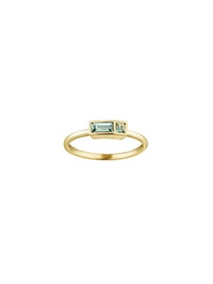KINRADEN Eva-Ring aus 18-karätigem Gold mit Saphiren aus Queensland, Größe 7 / 54