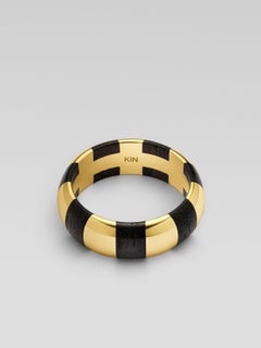 KINRADEN HANNA Ring in 18K Gold with Mpingo Blackwood from Tanzania, Size 7½