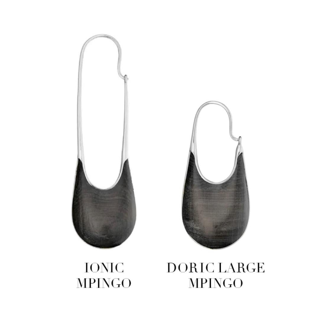 Kinraden Ionic Mpingo-Ohrring aus Sterlingsilber für Damen oder Herren im Angebot