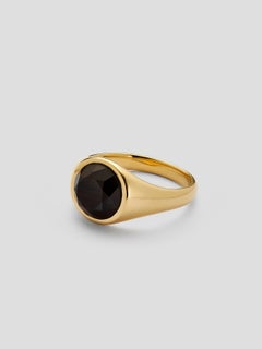 KINRADEN KINDRED Signet Ring in 18K Gold with Mpingo Blackwood