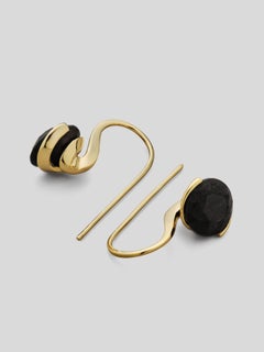 KINRADEN MEADOW Earring in 18K Gold with 3ct. Mpingo Blackwood (Pair)