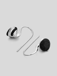 KINRADEN MEADOW Earring in Sterling Silver with 3ct. Mpingo Blackwood (Pair)