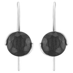 KINRADEN MEADOW Earring in Sterling Silver with 3ct. Mpingo Blackwood (Pair)