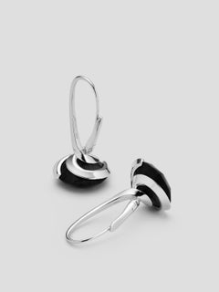KINRADEN MIST Earring in Sterling Silver with 7ct. Mpingo Blackwood (Pair)