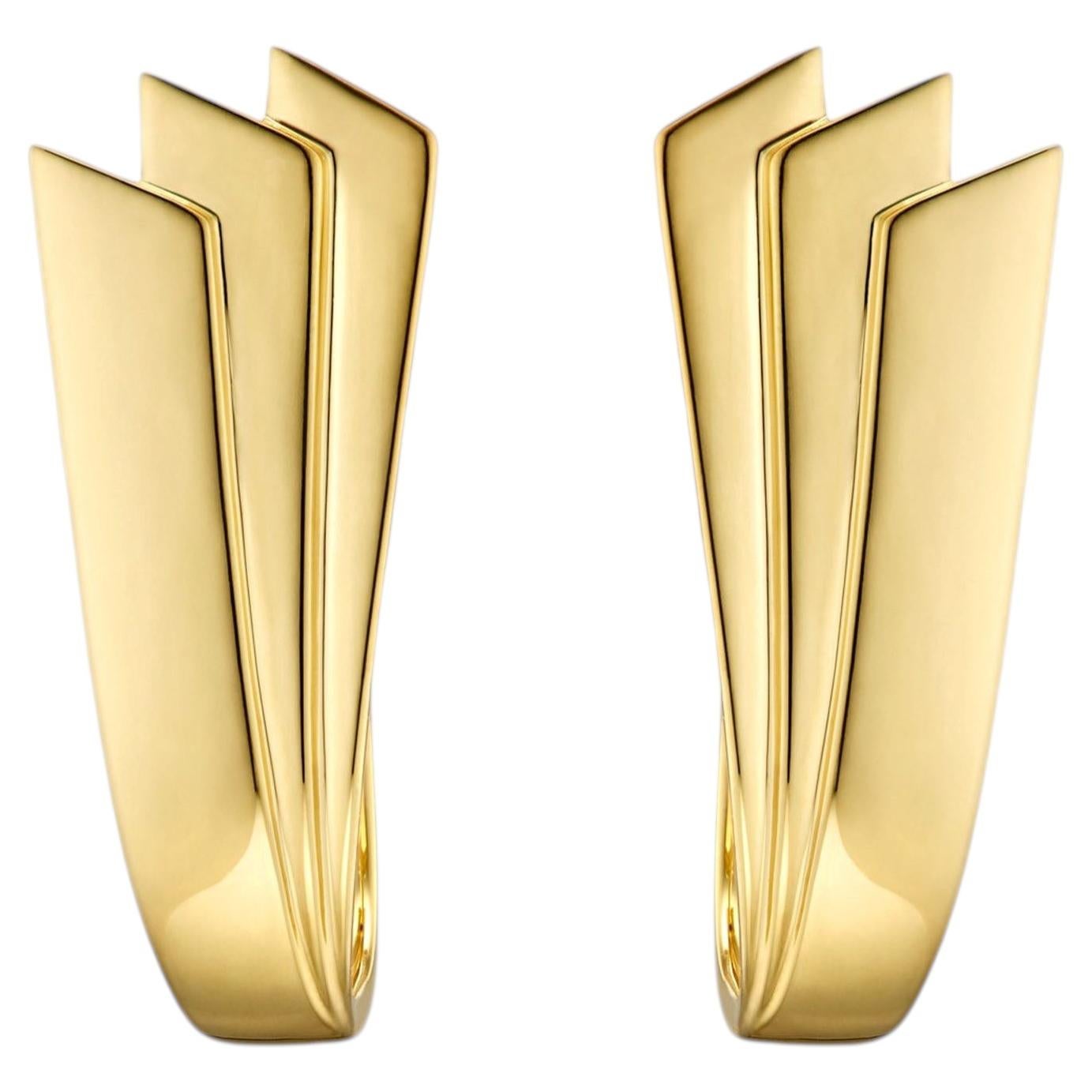 KINRADEN SYMMETRY Earrings in 18K Gold (Pair) For Sale