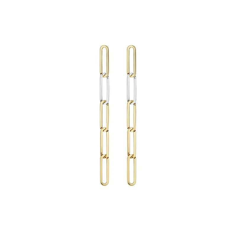 KINRADEN THE SIGH V LARGE Earrings - 18k gold, 1 silver link (a pair)