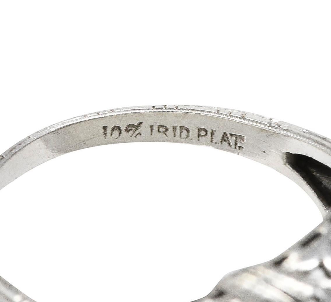Kinscherf Art Deco 0.80 Carat Old European Cut Diamond Platinum Three Stone Ring For Sale 3