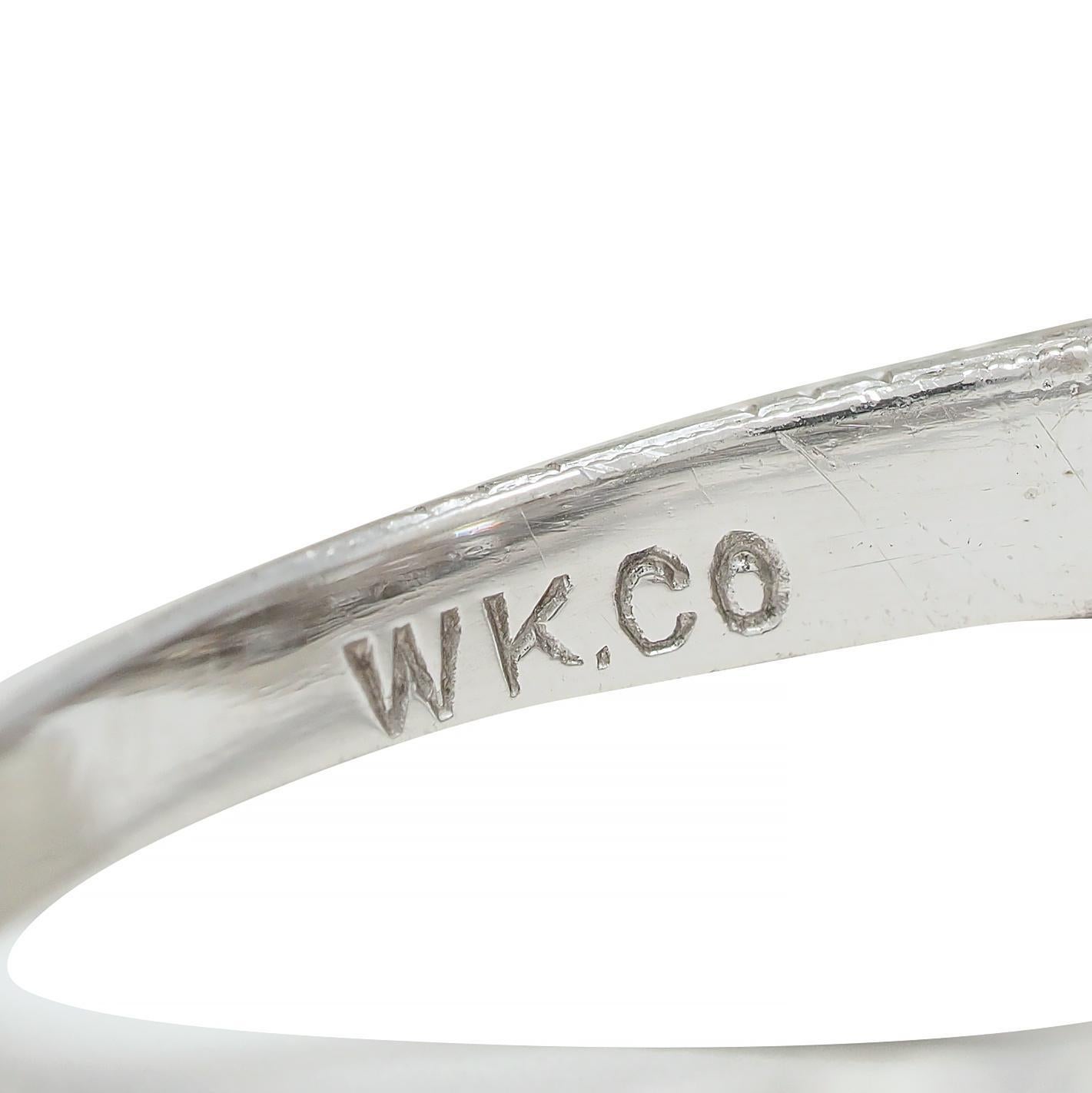 Kinscherf Art Deco 0.80 CTW Old European Cut Diamond Platinum Engagement Ring For Sale 9