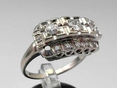 Art Deco Diamond Kinsley-Kovsky White Gold Vintage Engagement Ring, Circa 1930s