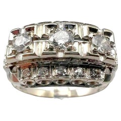 Art Deco Diamond Kinsley-Kovsky White Gold Vintage Engagement Ring, Circa 1930s