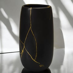 Kintsugi Black face vase
