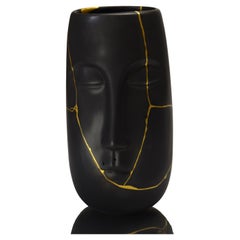Kintsugi Black face vase