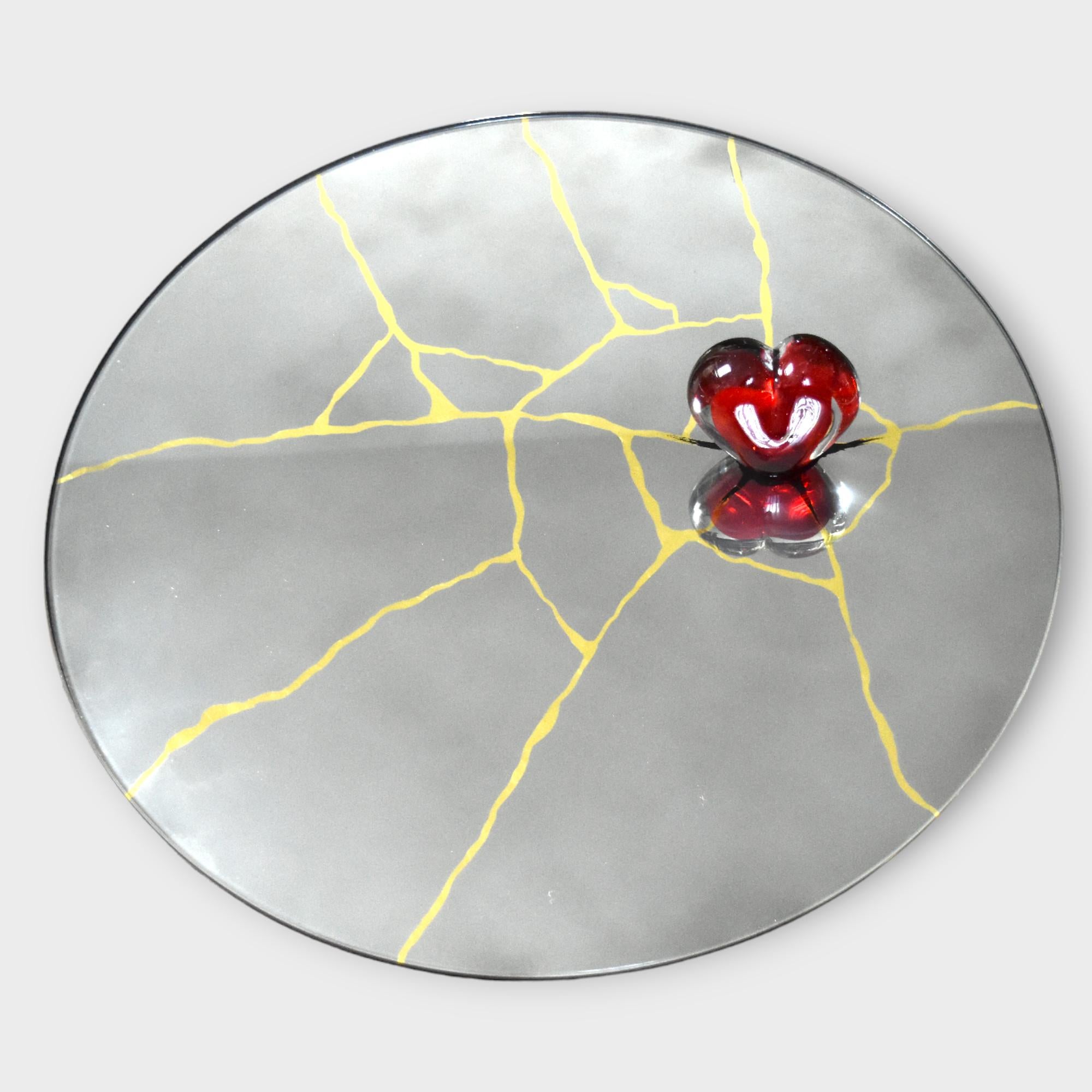 Francese Specchio Kintsugi con cuore 