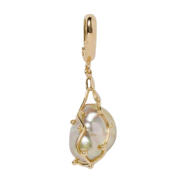 Milamore Fine Jewelry Kintsugi White Pearl Charm For Sale
