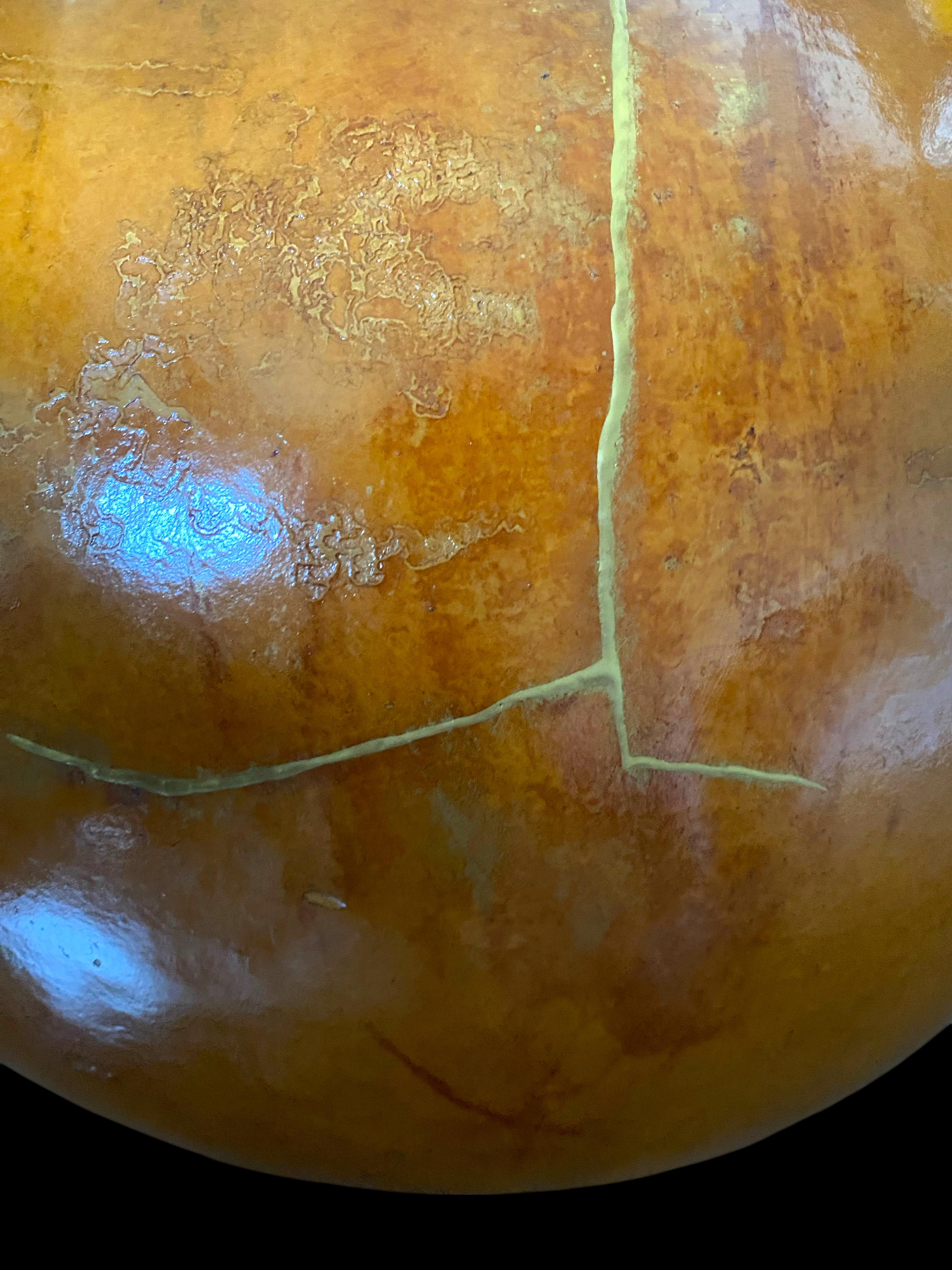 Bohemian Kintsugi wood floor vase