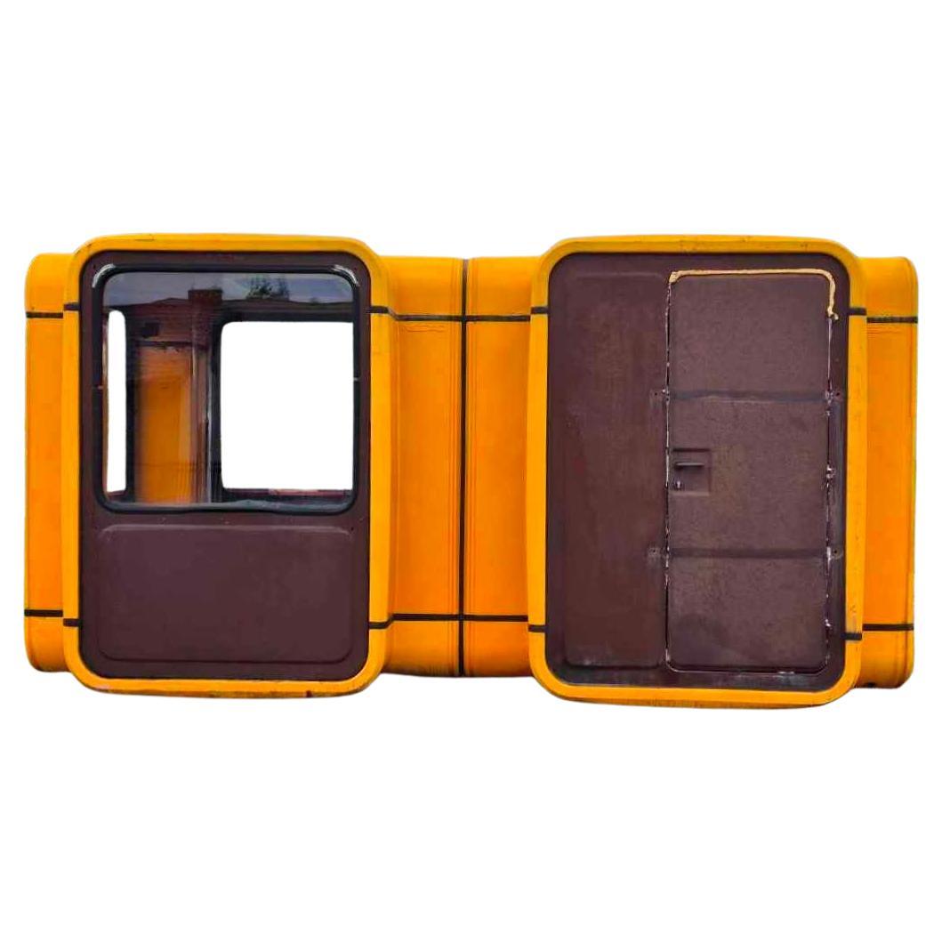 K67 is a kiosk design created in 1966 by the Slovenian architect and designer Saša J. Mächtig.
Very good contition, preserved in its original form.
2 original canopies included.
Weight 2000kg.