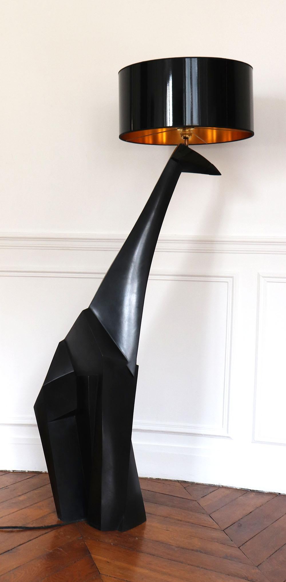 Postmoderne Kiotika « Lampe » de Jacques Owczarek, sculpture et lampe girafe en bronze en vente