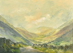 Large Lake District Oil Painting, Kirkstone Pass, Cumbria Landscape Golden Light