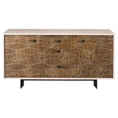 Kip Credenza, Ash, Ebonized Oak, Graphite Patina, In Stock