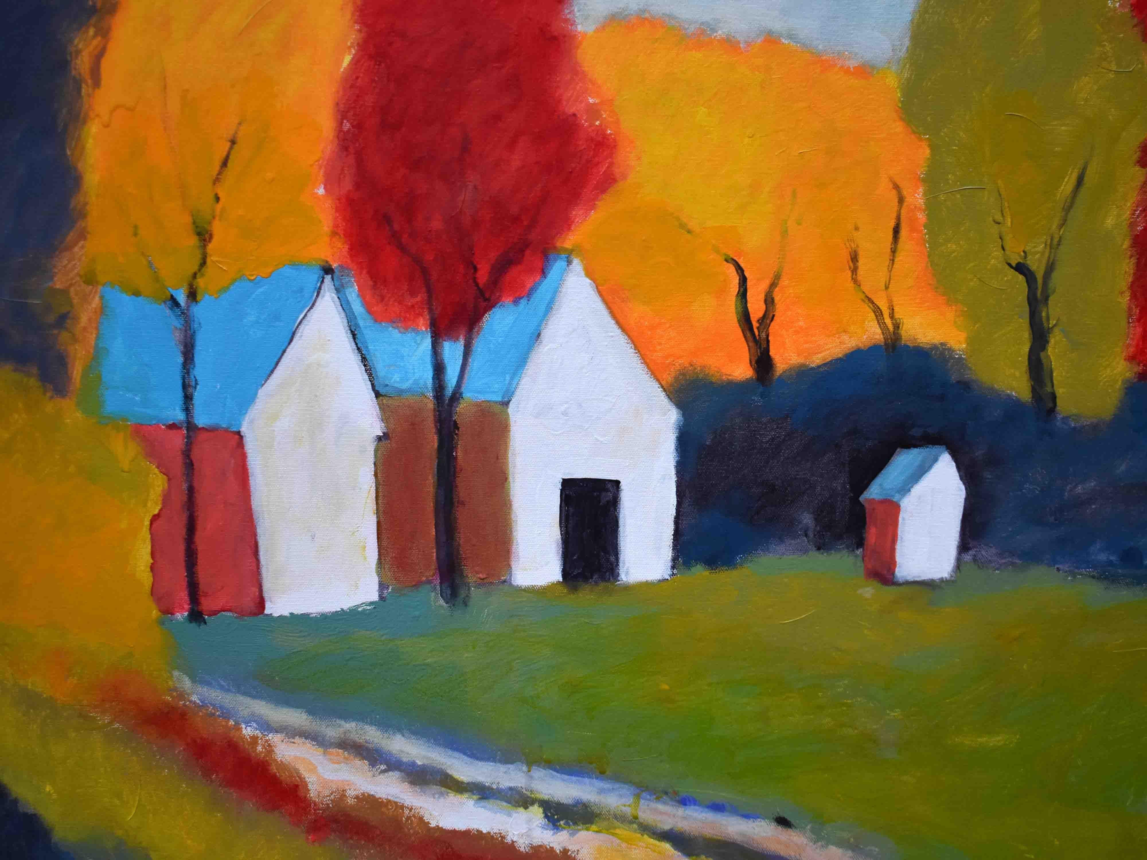 Autumn on the Farm - Contemporary Painting by Kip Decker