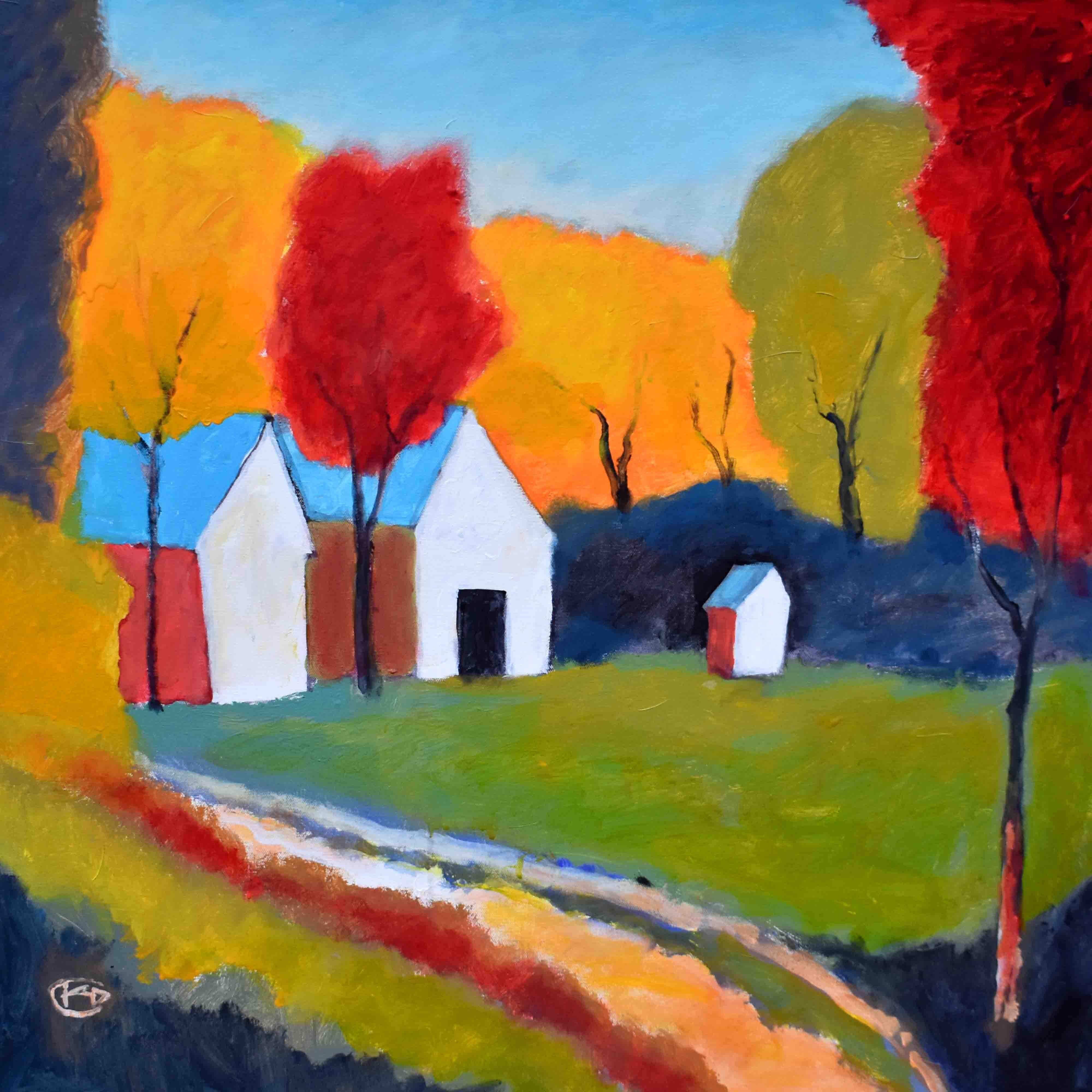 Kip Decker Landscape Painting - Autumn on the Farm