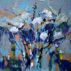 Cloudy Day Floral, Abstract Painting
