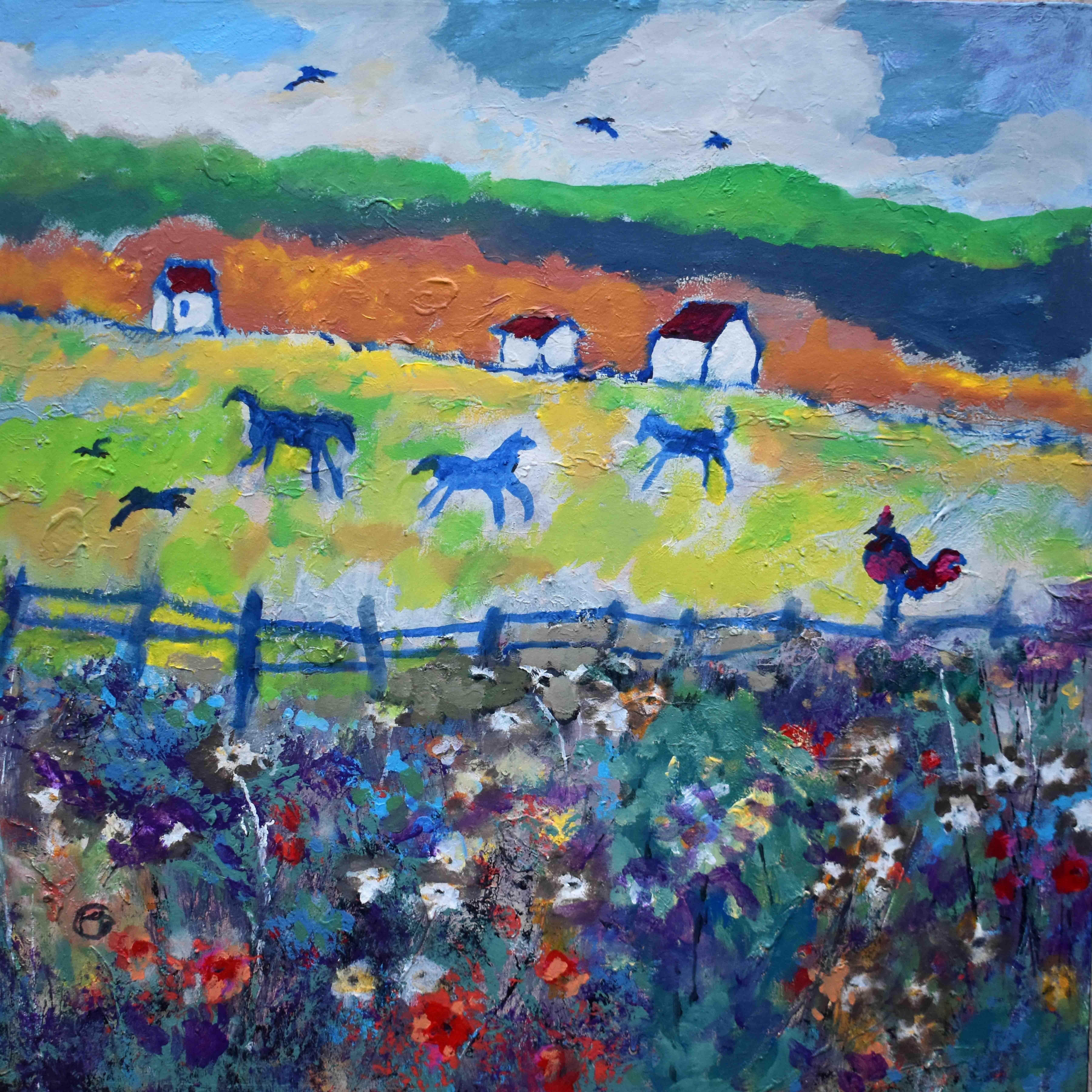 Farm Frolics, Original Painting - Art by Kip Decker
