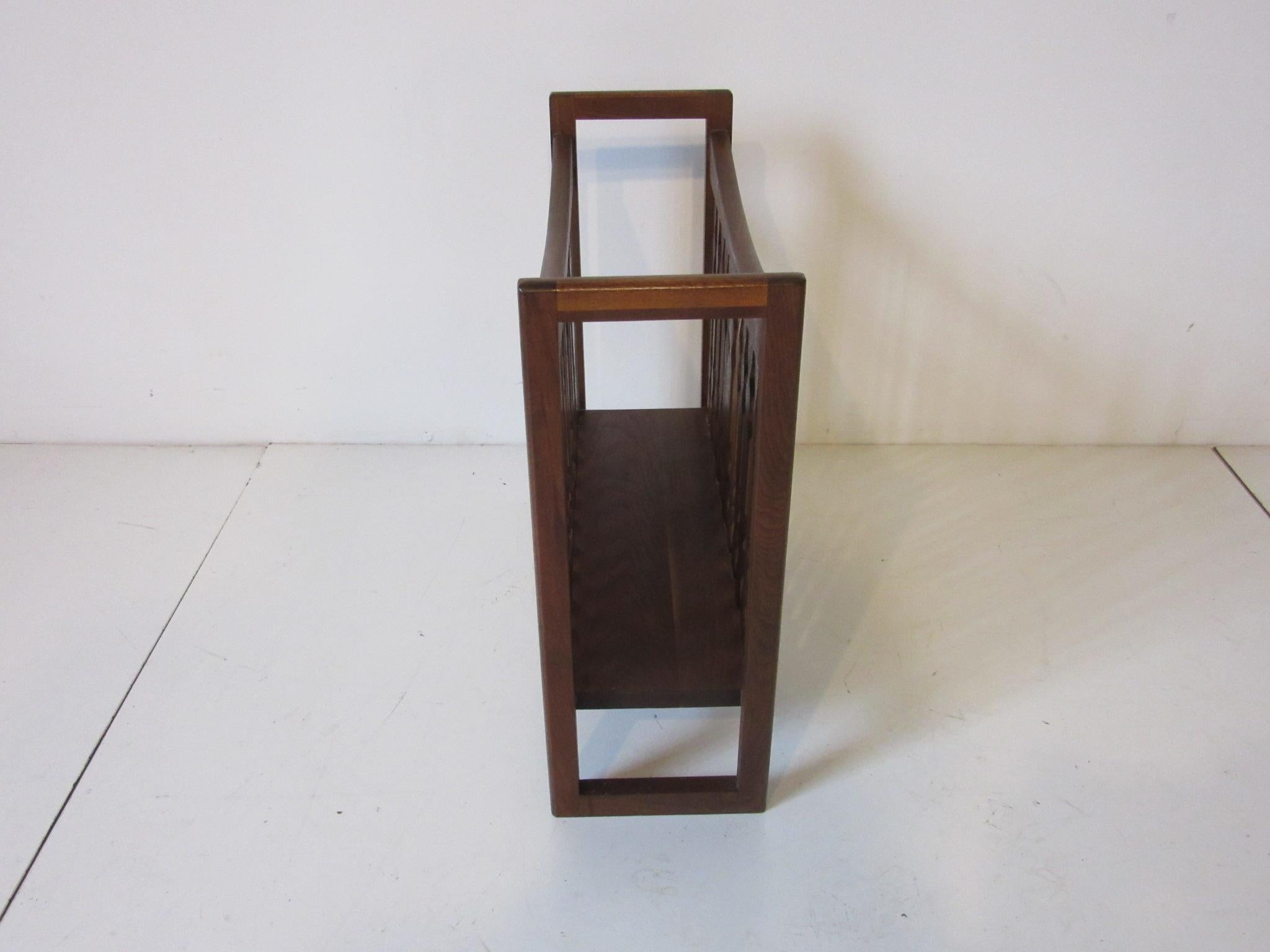 American Kip Stewart Walnut Magazine Rack for Drexel