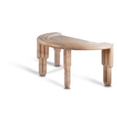 Kipferl Desk, Sculptural, Modern, Rounded, Pink Marble