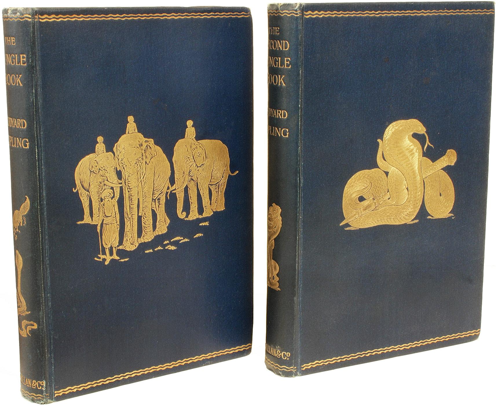Late 19th Century KIPLING. Jungle Book. Second Jungle Book. JUNGLE BOOK SIGNED WITH A 4 LINE QUOTE For Sale