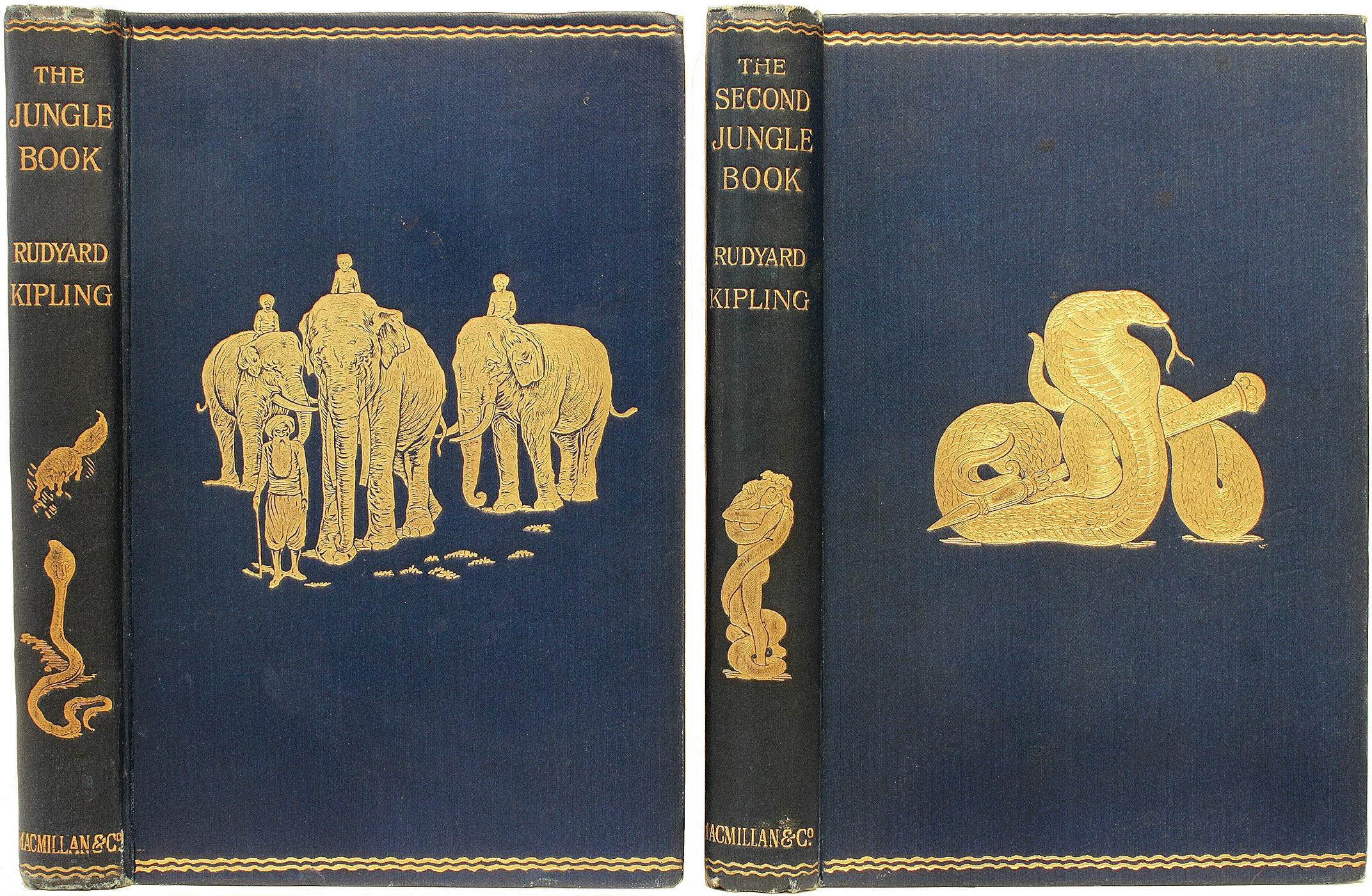 Fabric KIPLING. Jungle Book. Second Jungle Book. JUNGLE BOOK SIGNED WITH A 4 LINE QUOTE For Sale