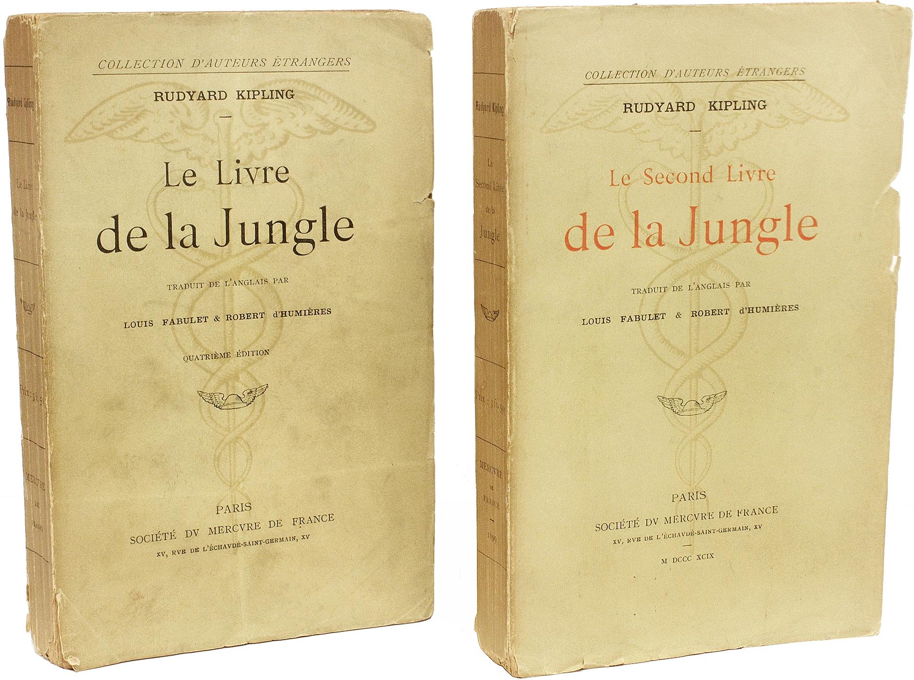 KIPLING. Le Livre de la Jungle. FOURTH & FIRST FRENCH EDITIONS - BOTH INSCRIBED! In Good Condition For Sale In Hillsborough, NJ