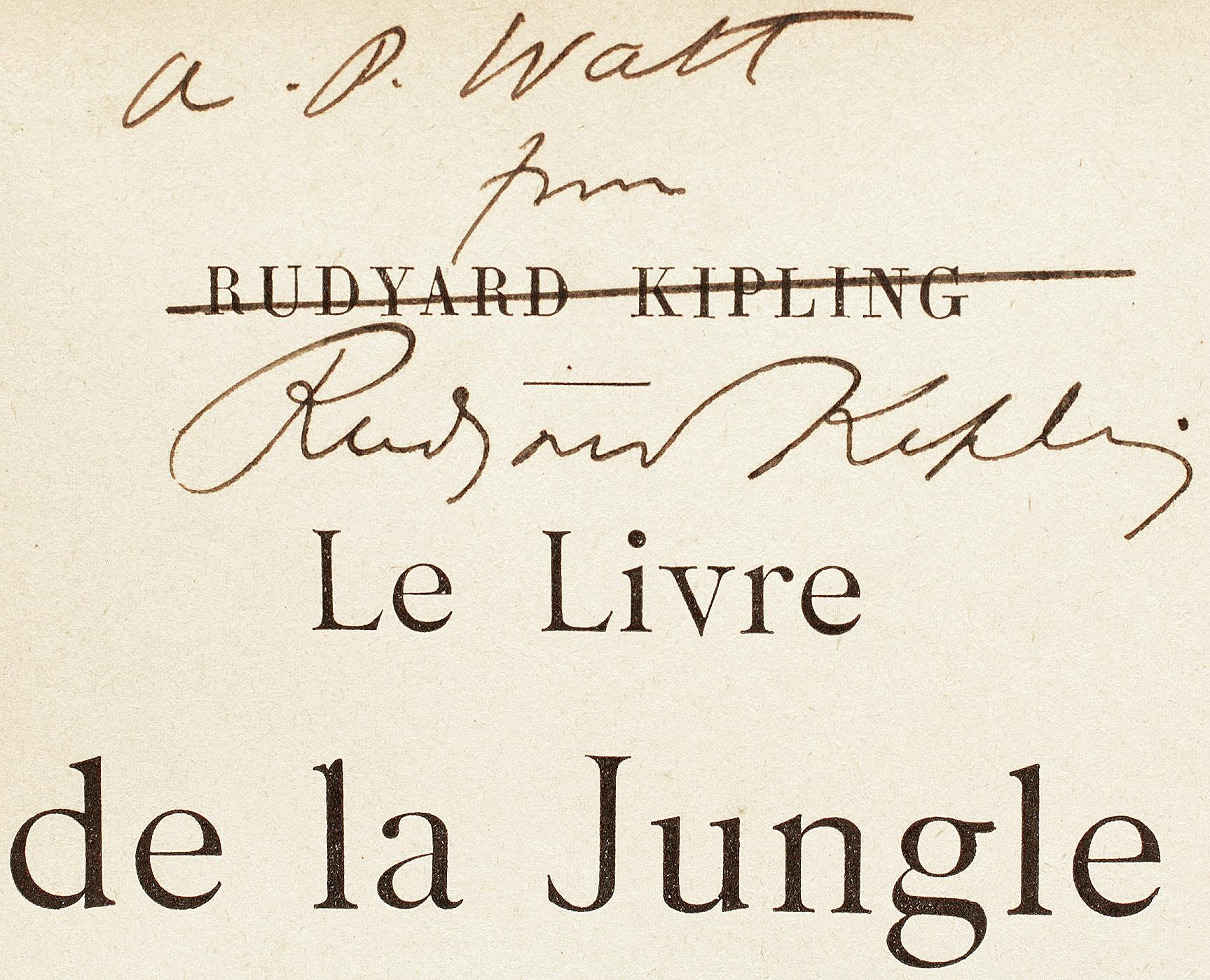 KIPLING. Le Livre de la Jungle. FOURTH & FIRST FRENCH EDITIONS - BOTH INSCRIBED! For Sale 1