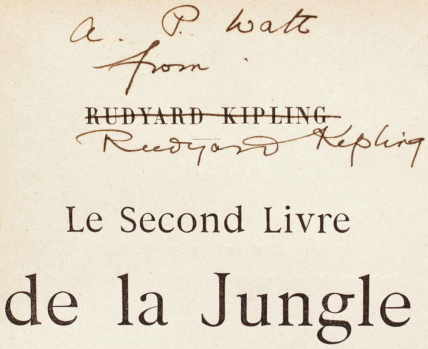 KIPLING. Le Livre de la Jungle. FOURTH & FIRST FRENCH EDITIONS - BOTH INSCRIBED! For Sale 2