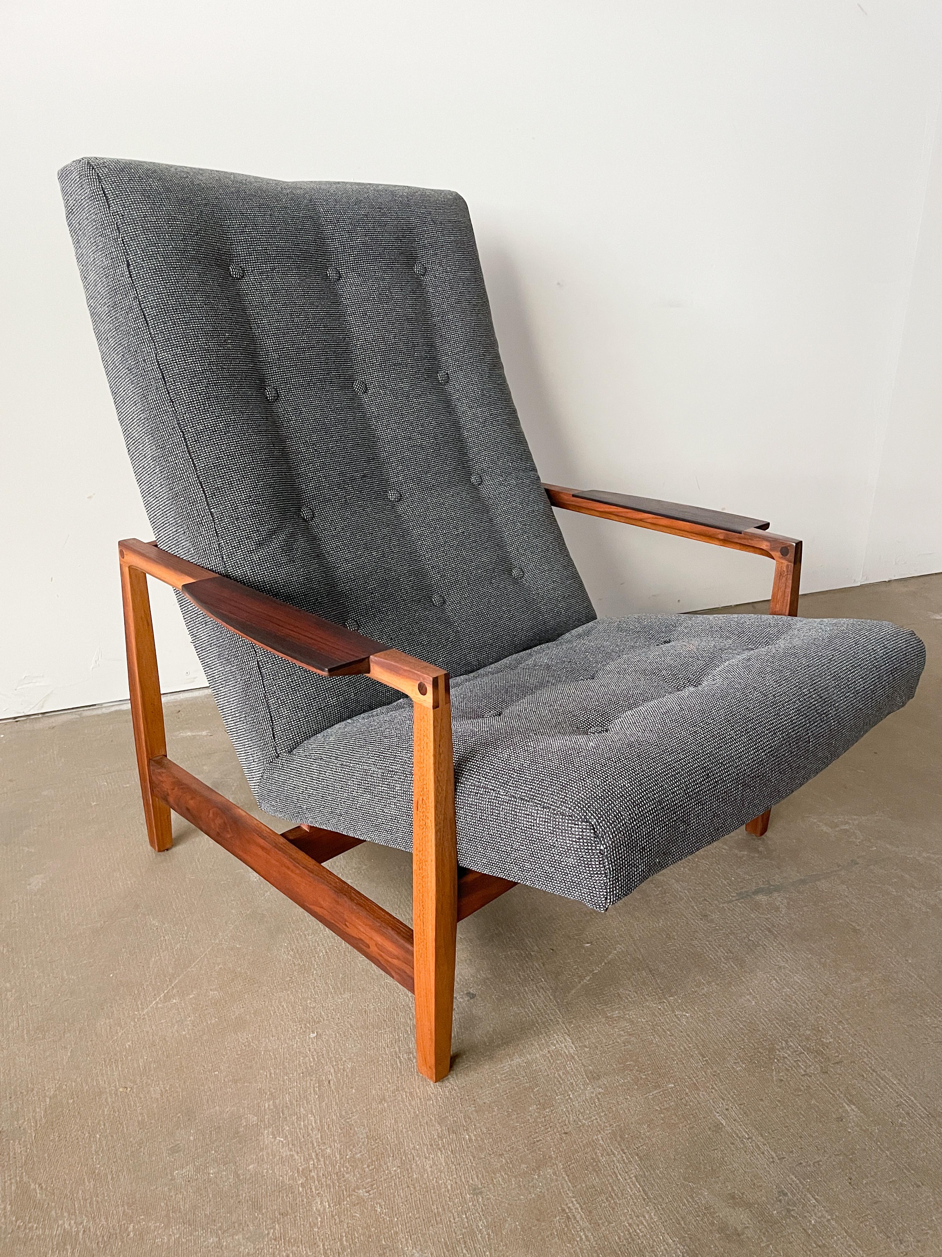 20th Century Kipp Stewart Rosewood and Walnut Lounge Chair and Ottoman For Sale