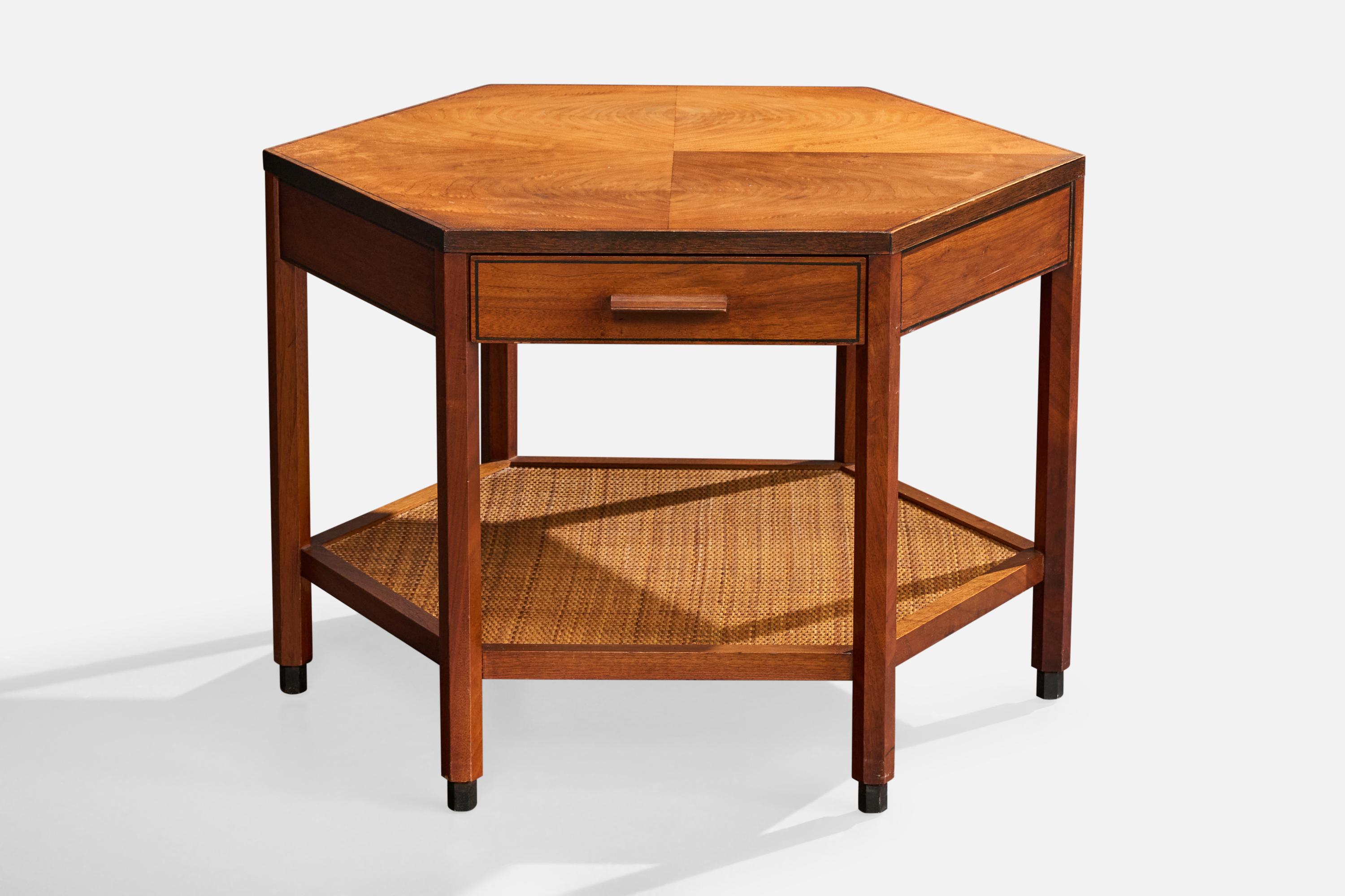 Kipp Stewart And Stewart MacDougal, Side Table, Walnut, Cane, USA, 1950s 1