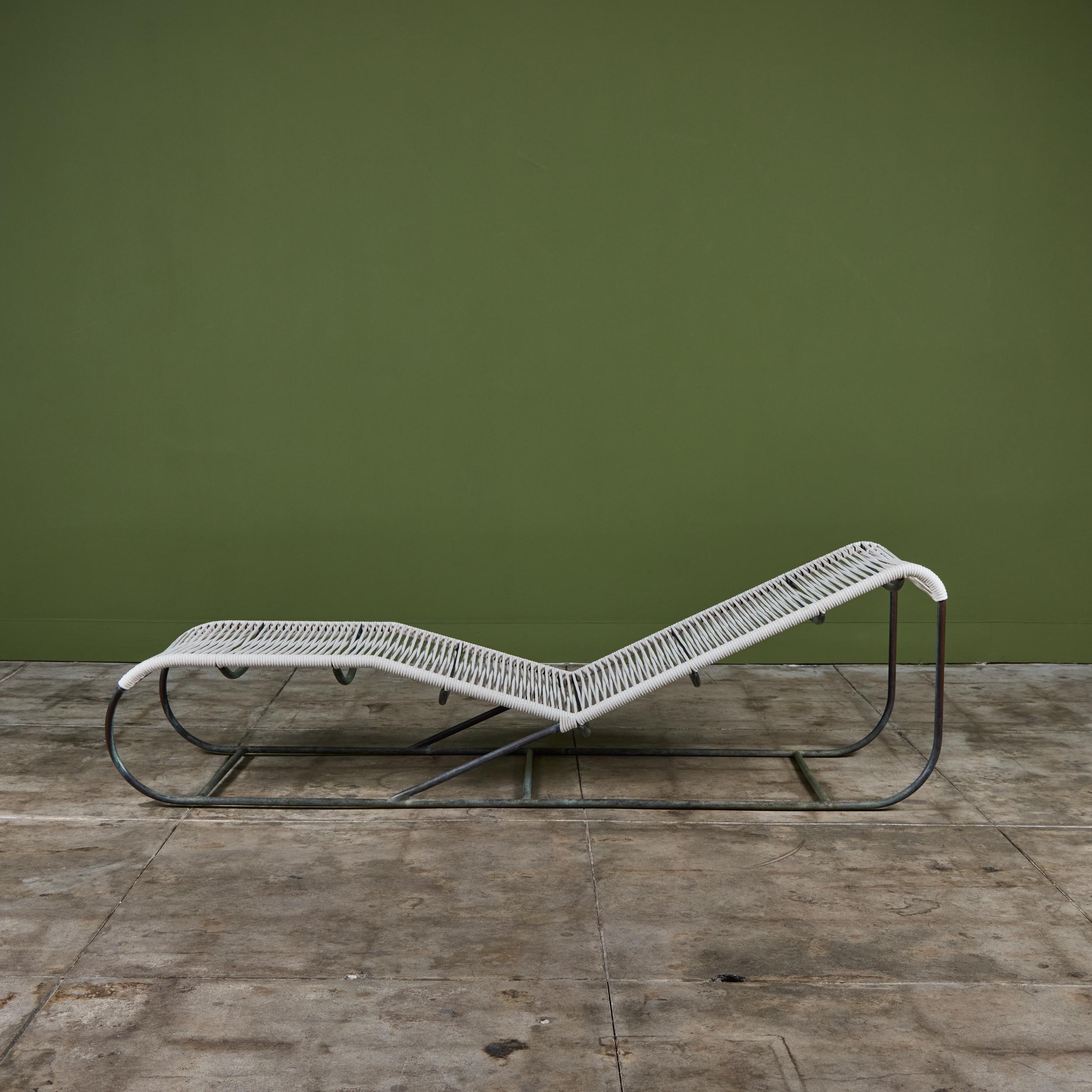 Mid-Century Modern Kipp Stewart Bronze Patio Chaise Lounge Chair for Terra For Sale
