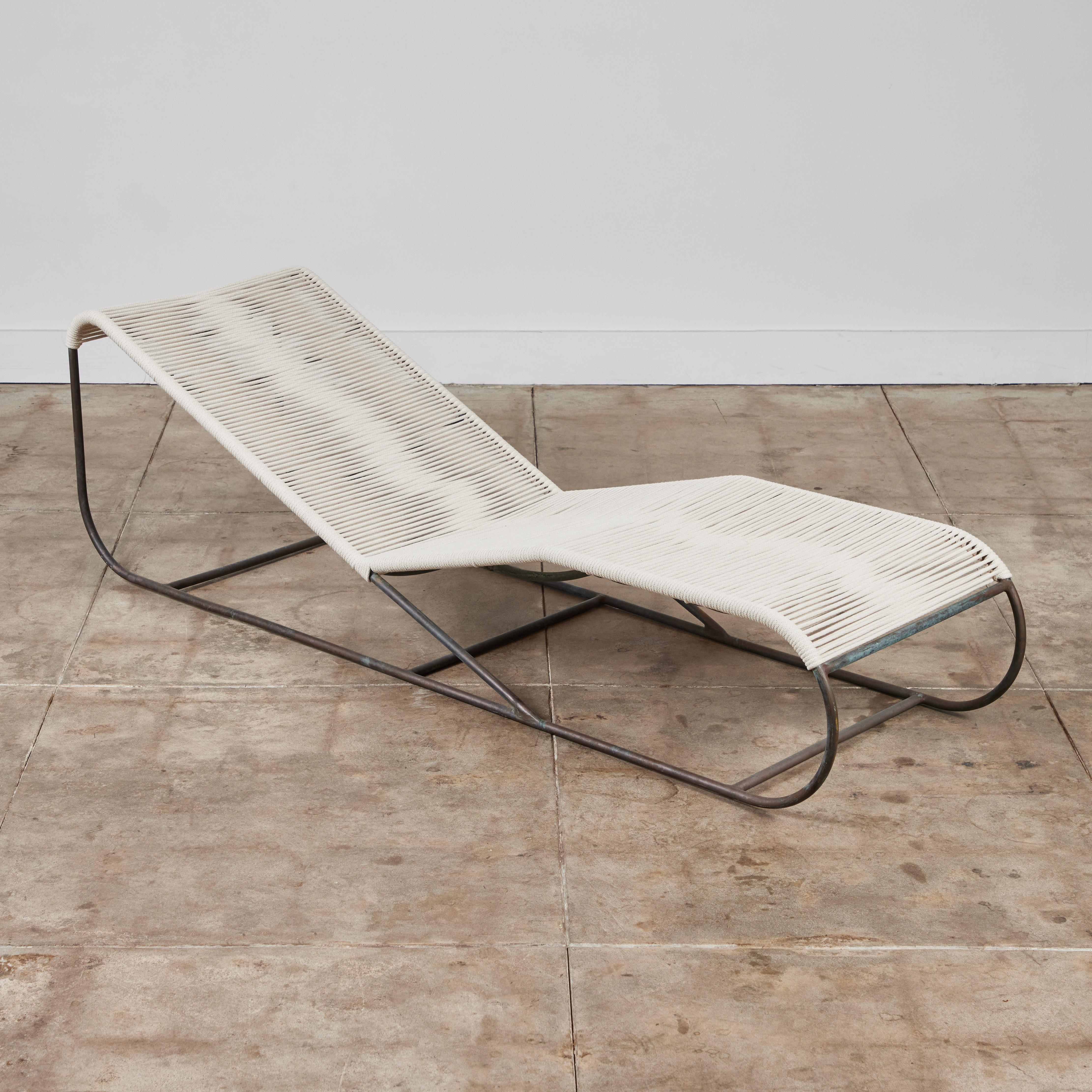 Mid-Century Modern Kipp Stewart Bronze Patio Chaise Lounge Chair for Terra
