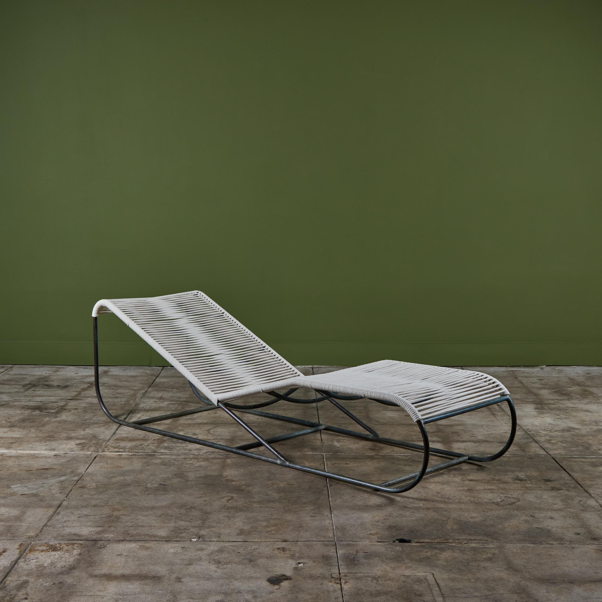 20th Century Kipp Stewart Bronze Patio Chaise Lounge Chair for Terra For Sale