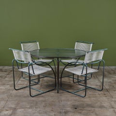 Kipp Stewart Bronze Patio Dining Set with Umbrella Hole for Terra