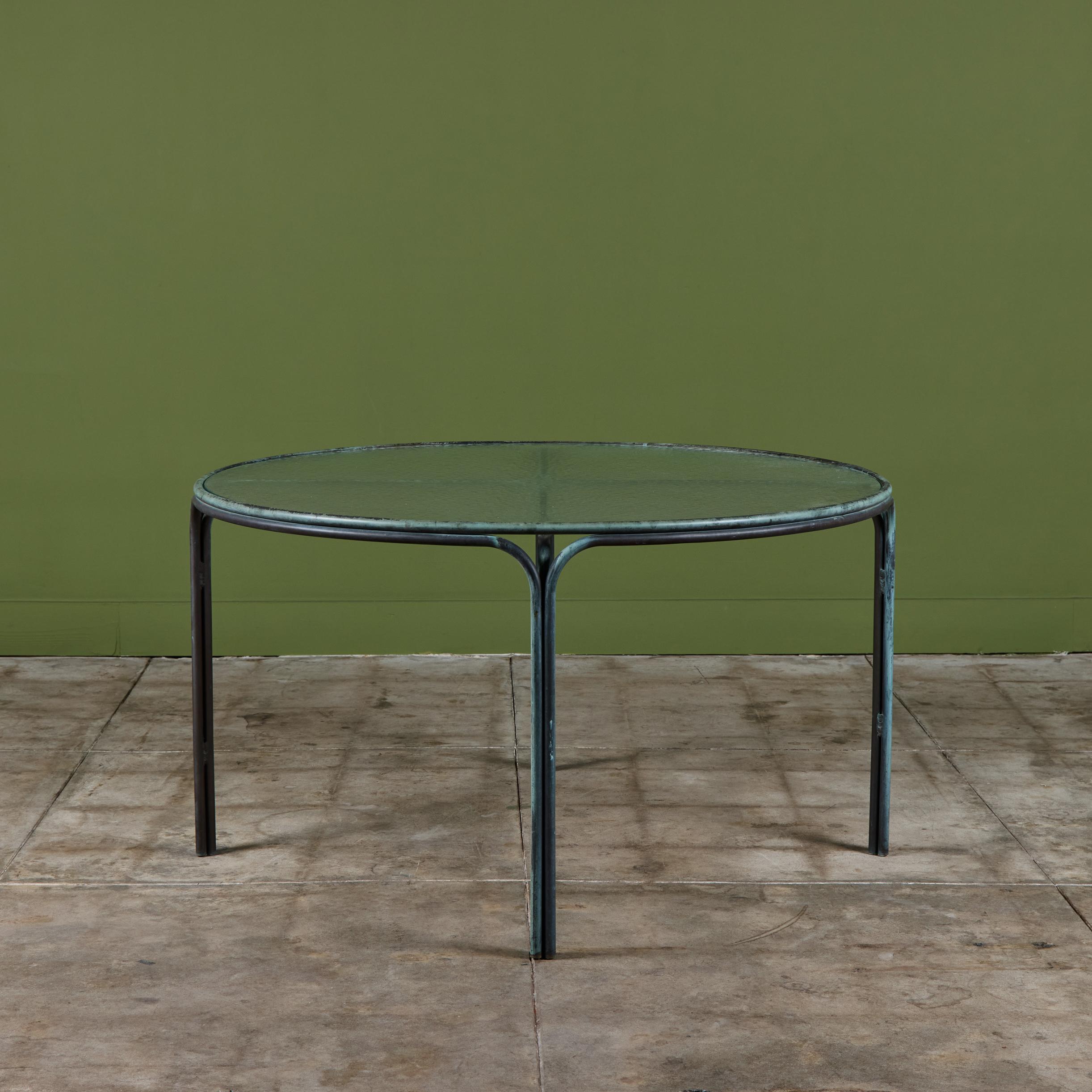 Mid-Century Modern Kipp Stewart Bronze Patio Dining Table for Terra For Sale