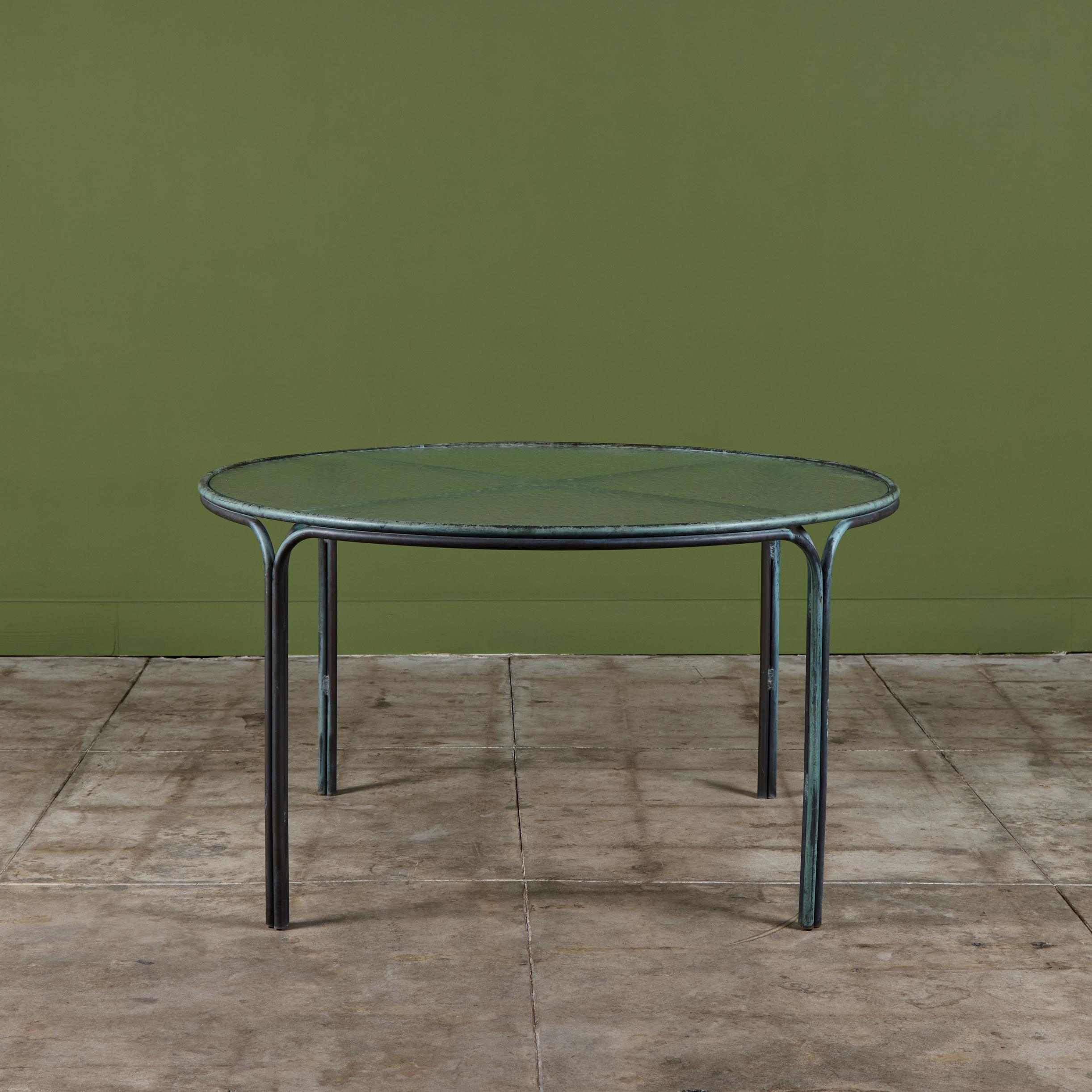 American Kipp Stewart Bronze Patio Dining Table for Terra For Sale