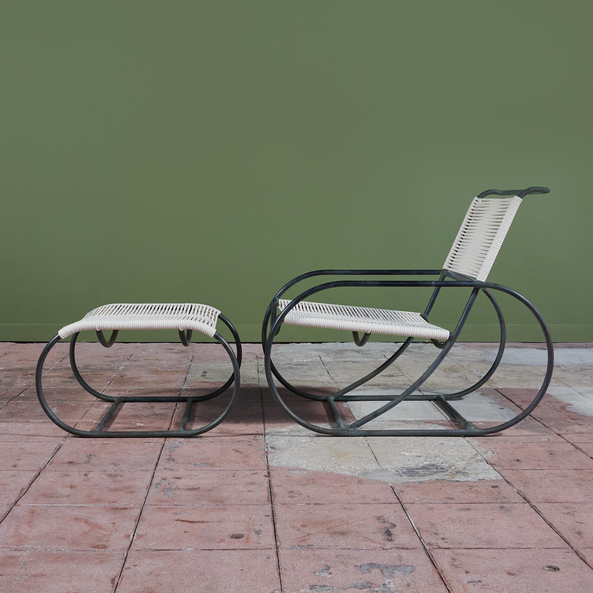 American Kipp Stewart Bronze Patio Lounge Chair and Ottoman for Terra